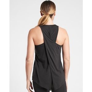 NWT Athleta Essence Tie Back Tank // Black